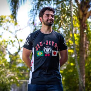 Rash Guard Jiu-Jitsu Brasil Japão Competidor Preta